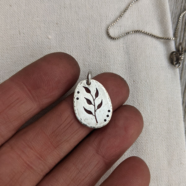 Silver Branch - botanical necklace