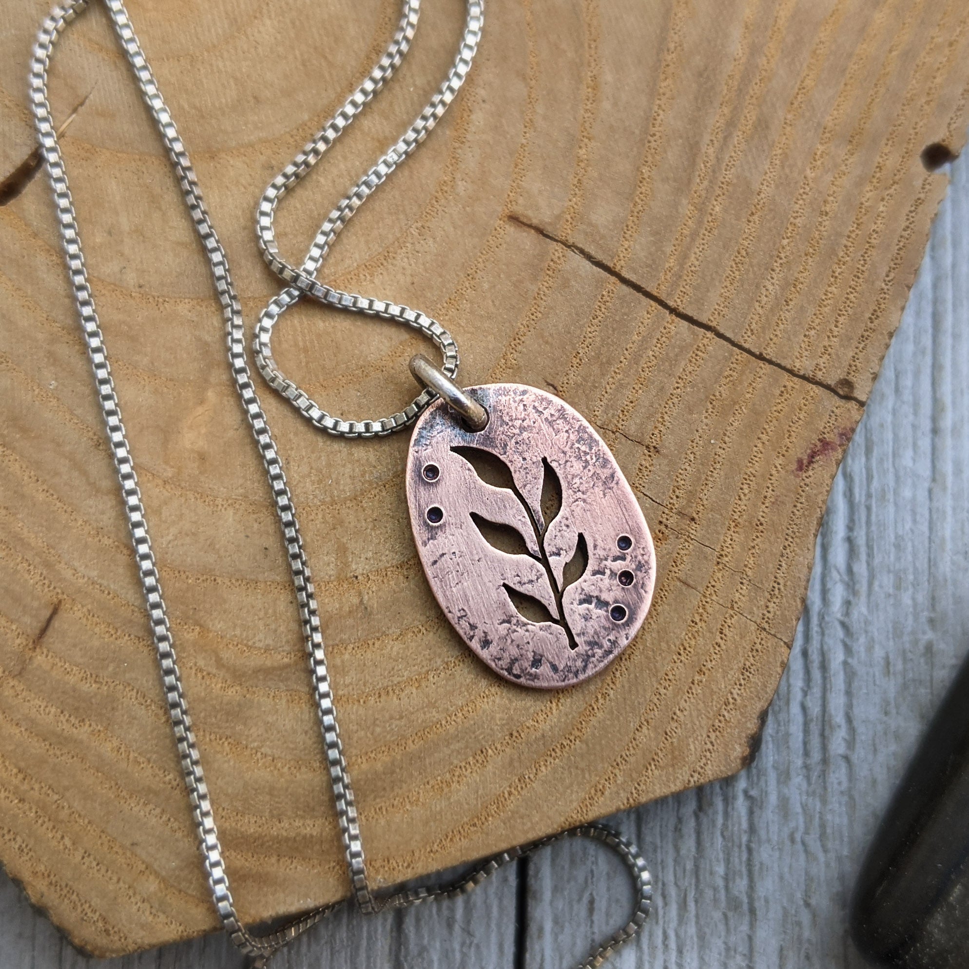 Copper Branch - botanical necklace