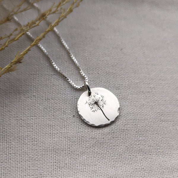 Dandelion Wishes - silver botanical necklace