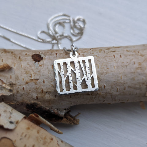 Silver Birch Trees Necklace