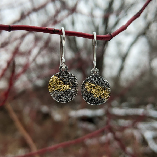 Galaxy Earrings - silver and 24kt gold