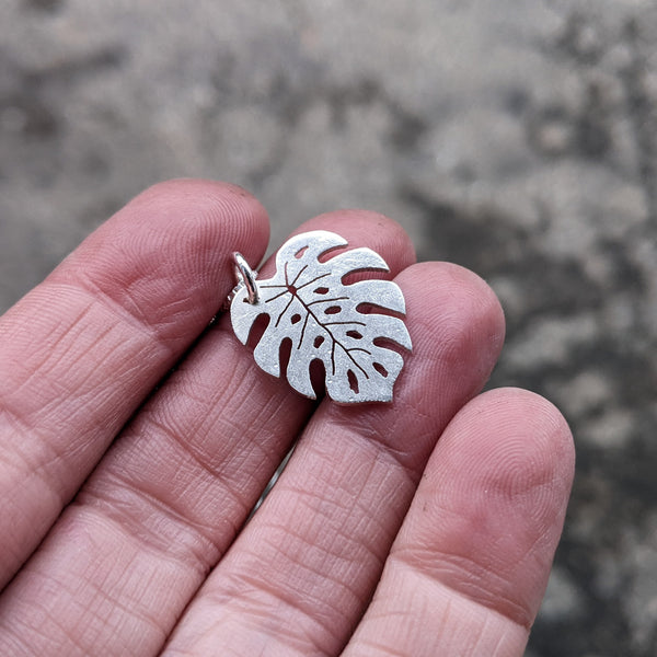 Silver Monstera Leaf Necklace