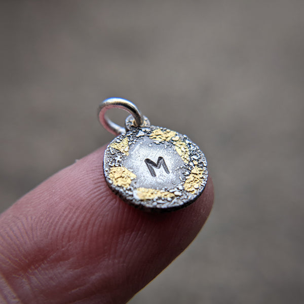 Silver and Gold Initial Pendant