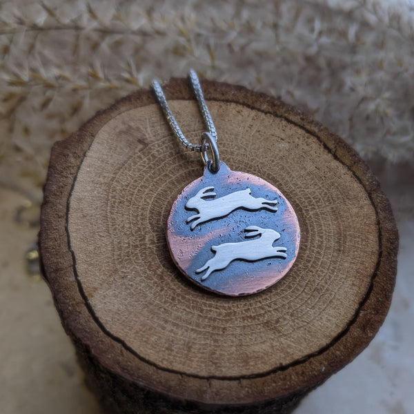 Twin Rabbits Necklace