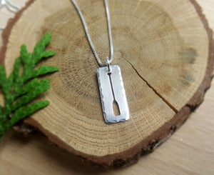 Paddle On - sterling silver canoe paddle necklace
