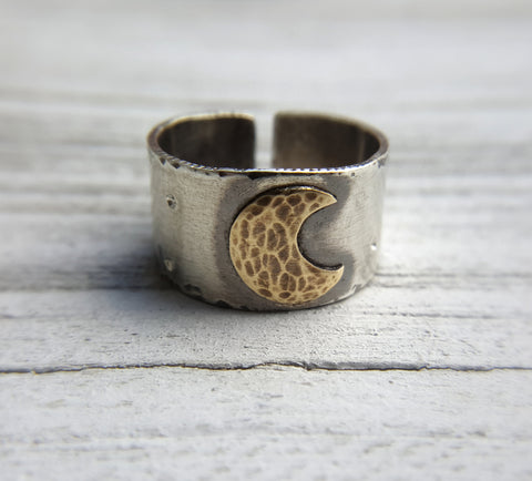 Crescent Moon Ring - sterling silver