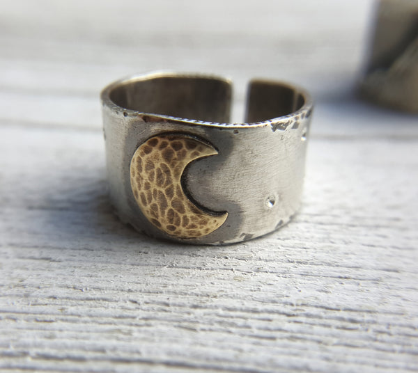 Crescent Moon Ring - sterling silver