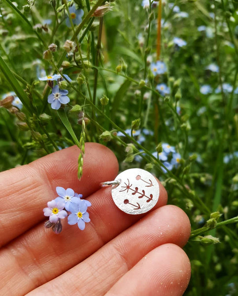 Wildflower Pendant - Silver flowers charm