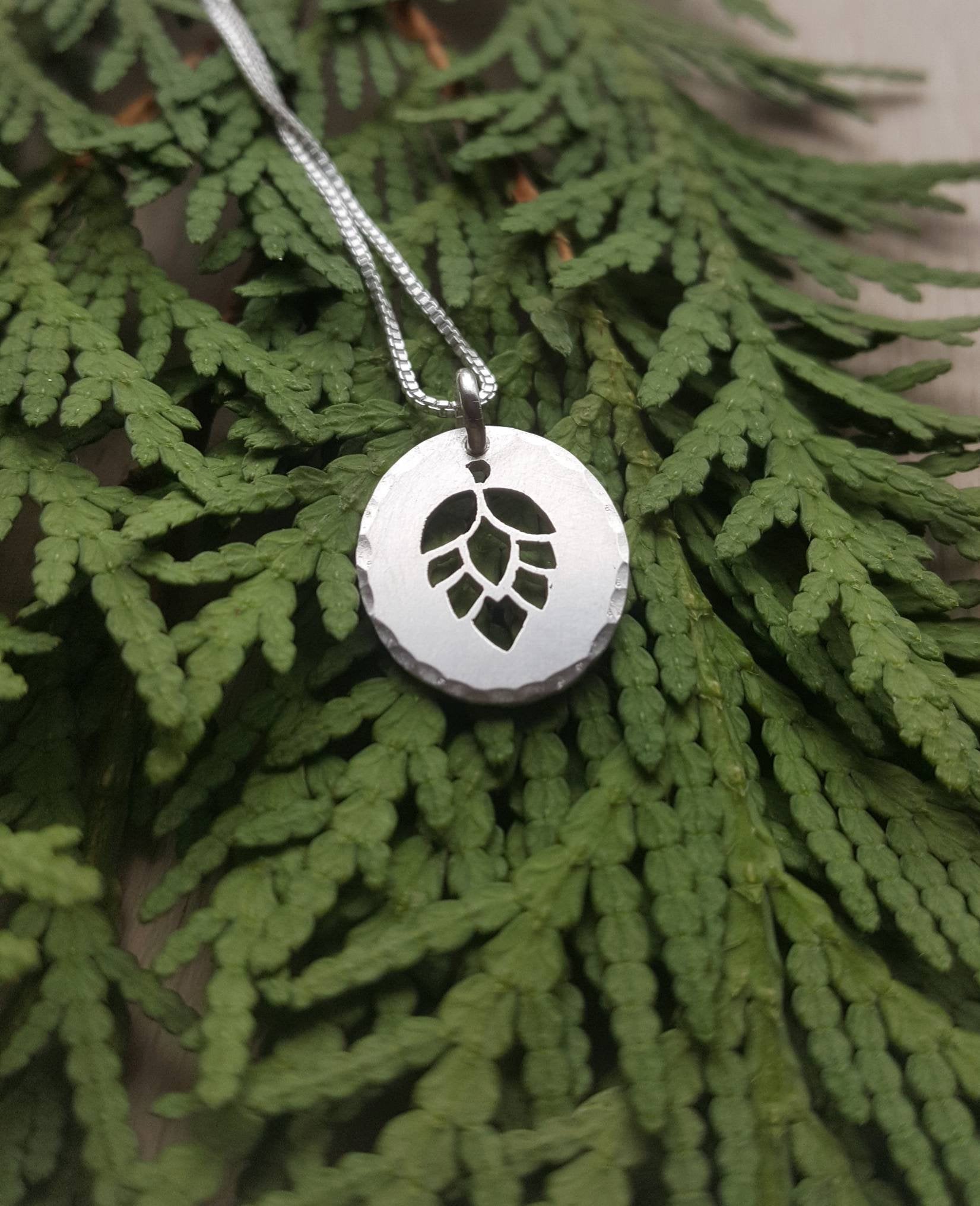 Silver Hop Pendant - Craft beer necklace