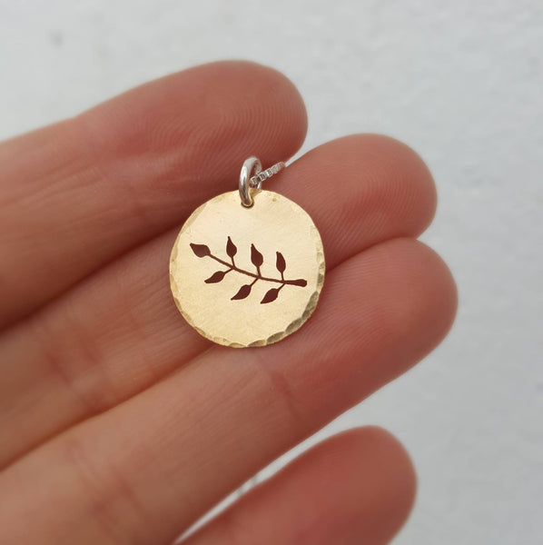 Gold fern charm - botanical necklace